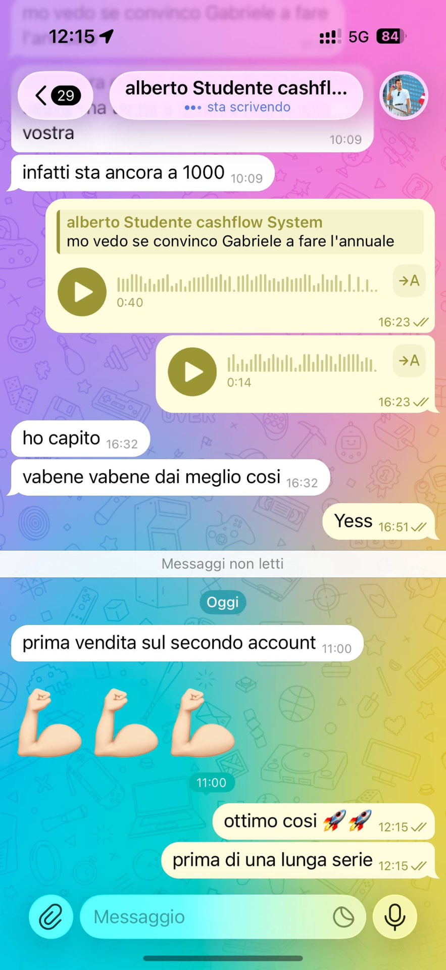 Screenshot testimonianza studente eBay Cashflow System 28