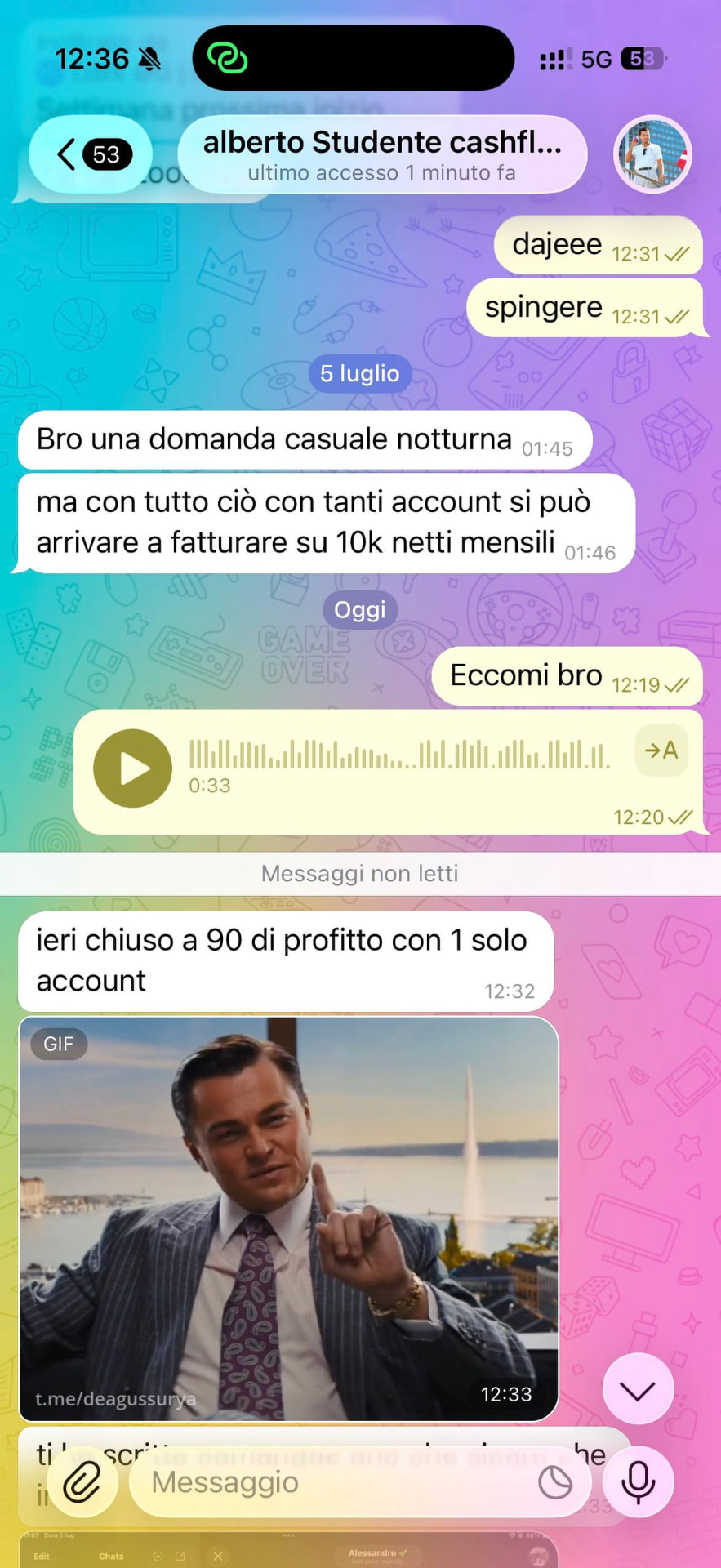 Screenshot testimonianza studente eBay Cashflow System teaser 2