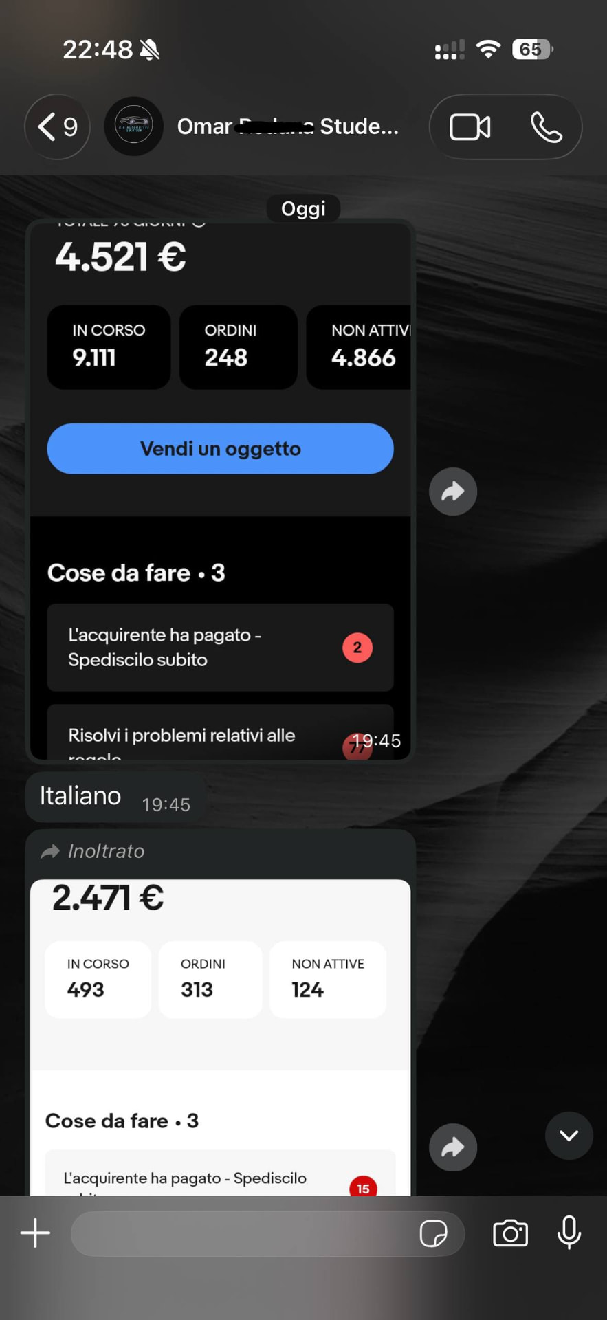 Screenshot testimonianza studente eBay Cashflow System teaser 4